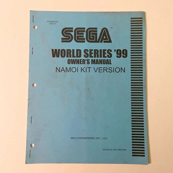 Vintage Sega World Series 99 Owners Manual Namoi Kit Version Arcade  Game Manual - Picture 1 of 10